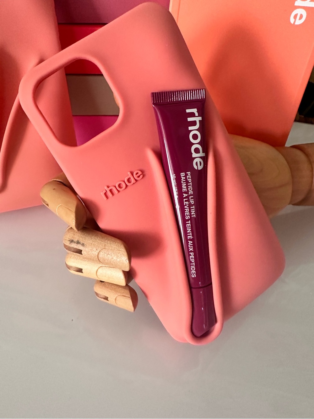 NEW Rhode Lip Gloss Holder Orange Phone Case | Peach Pit NIB iPhone 14/15/16